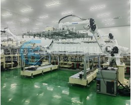 液晶顯示面板產(chǎn)線安川上下料潔凈機器人裝配集成